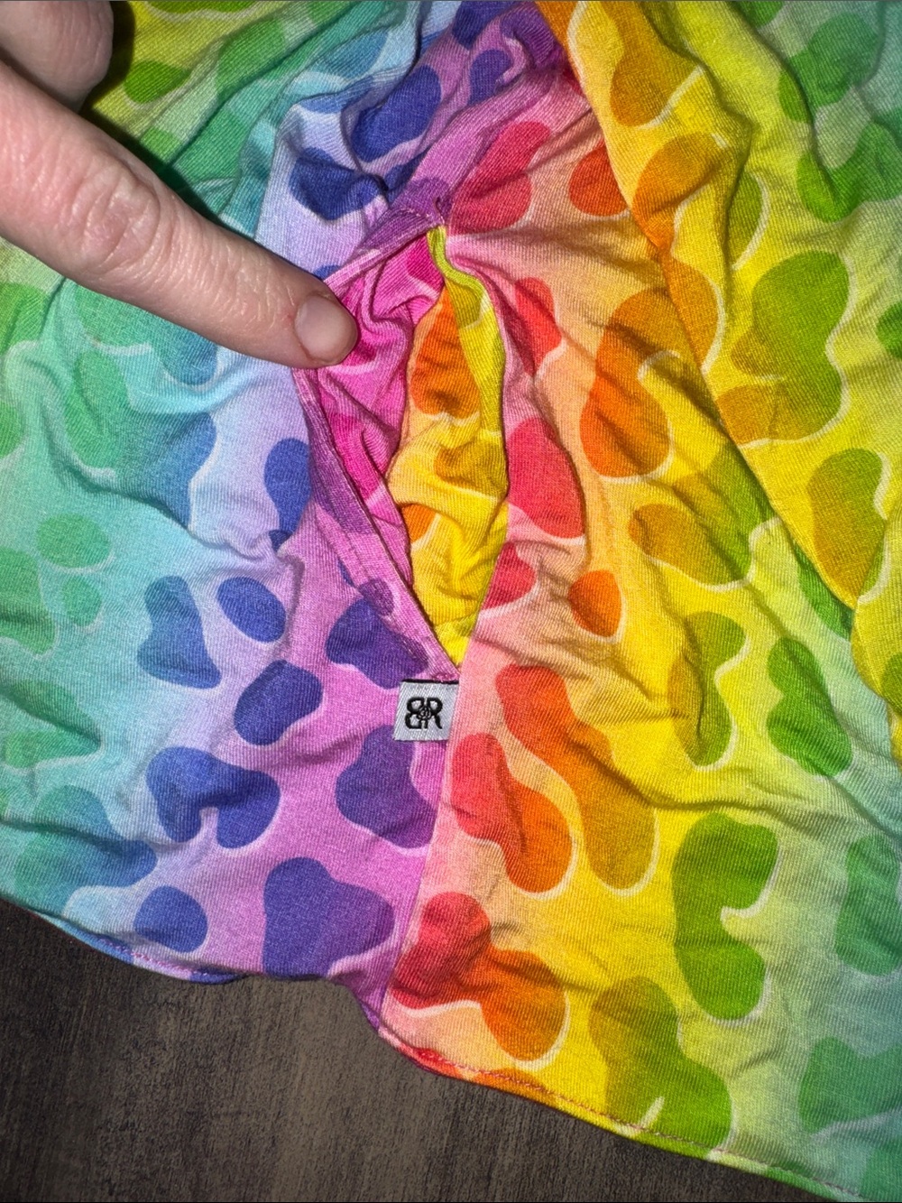 Bums & Roses Reversible Rainbow Leopard Hoodie 2T EUC - Picture 6 of 6